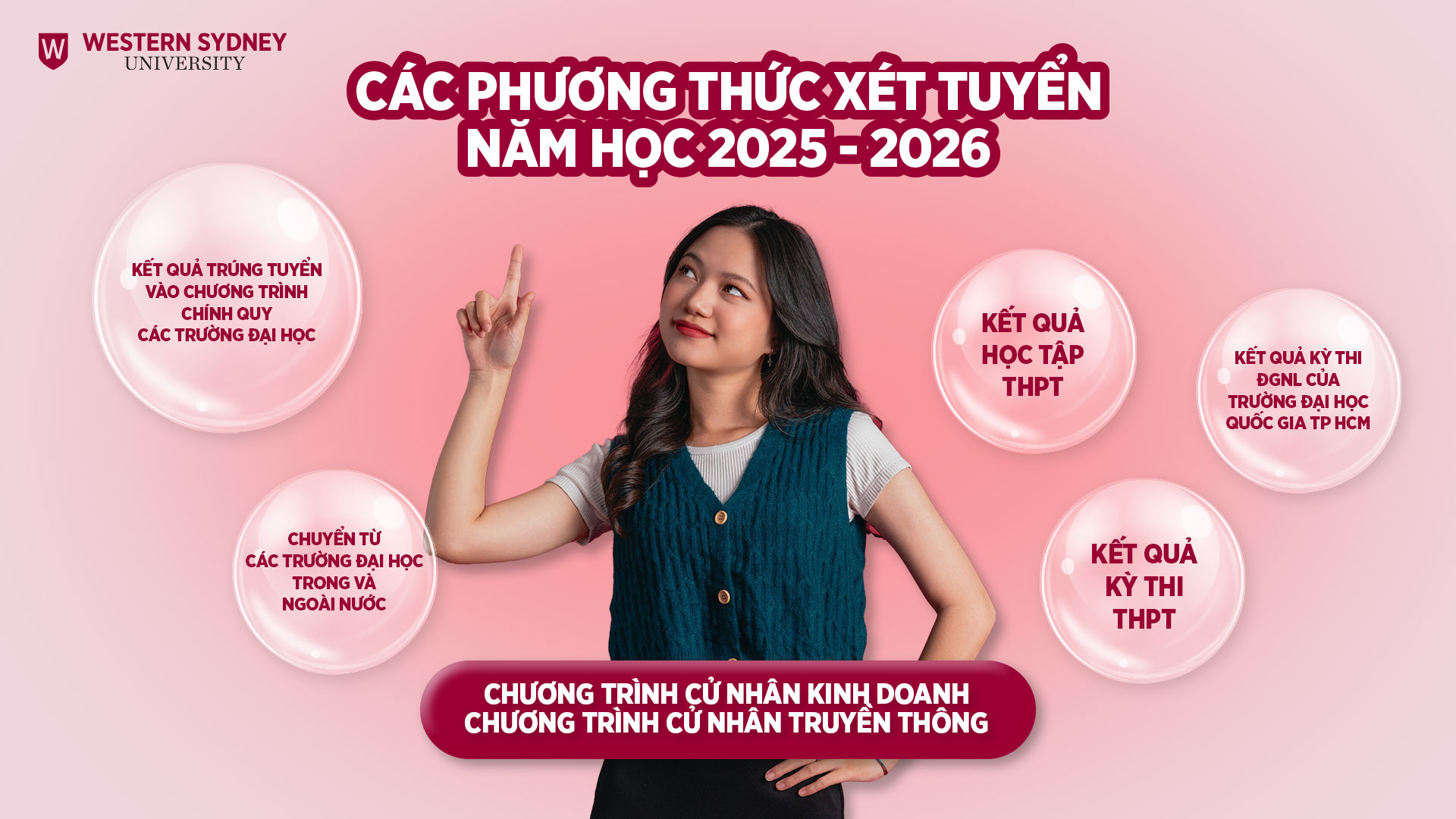 5 Phương thức xét tuyển chương trình Cử nhân Western Sydney năm học 2025 – 2026