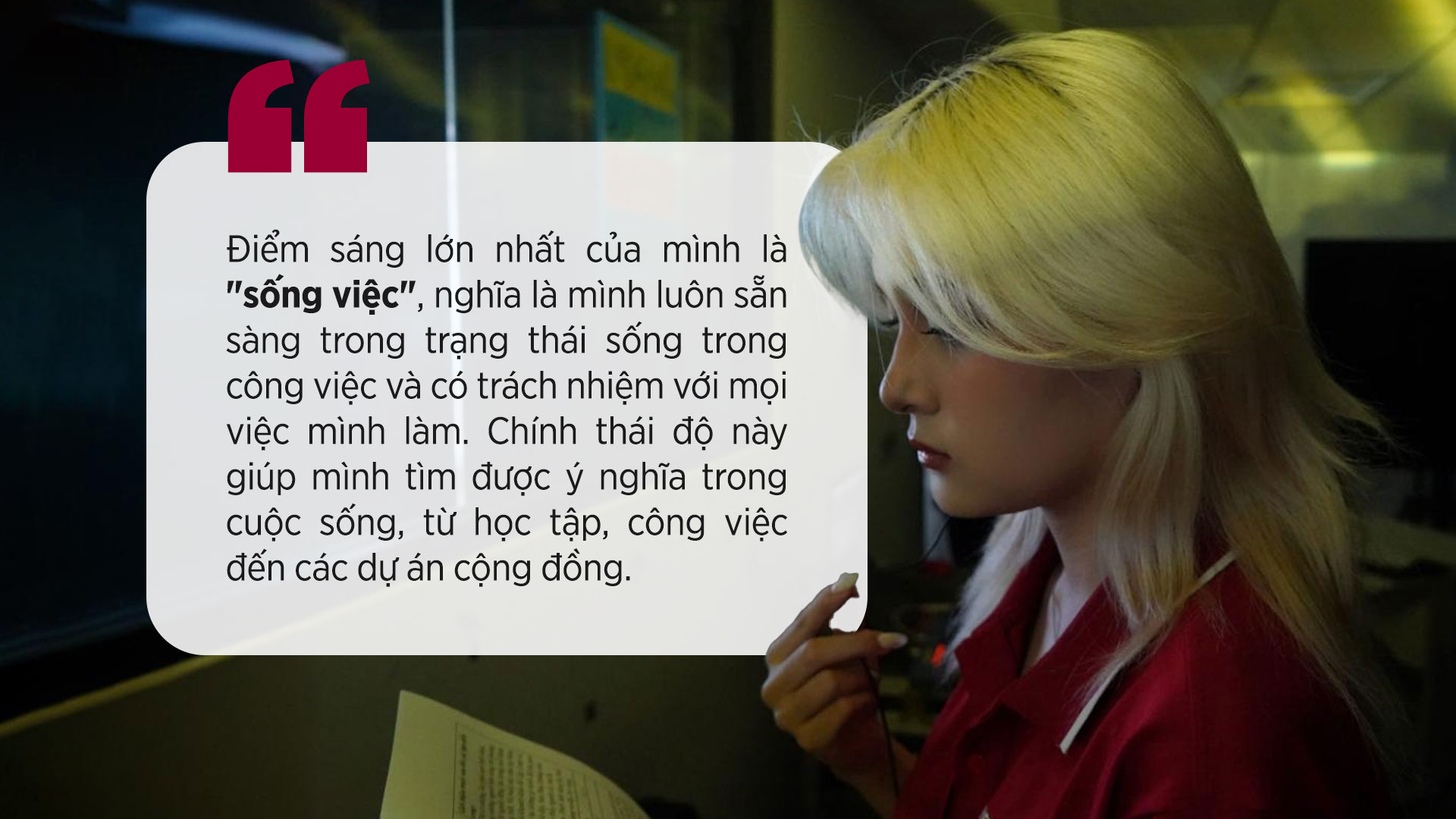 Vũ Nguyễn Hoàng Anh chia sẻ về triết lý “sống việc” của mình