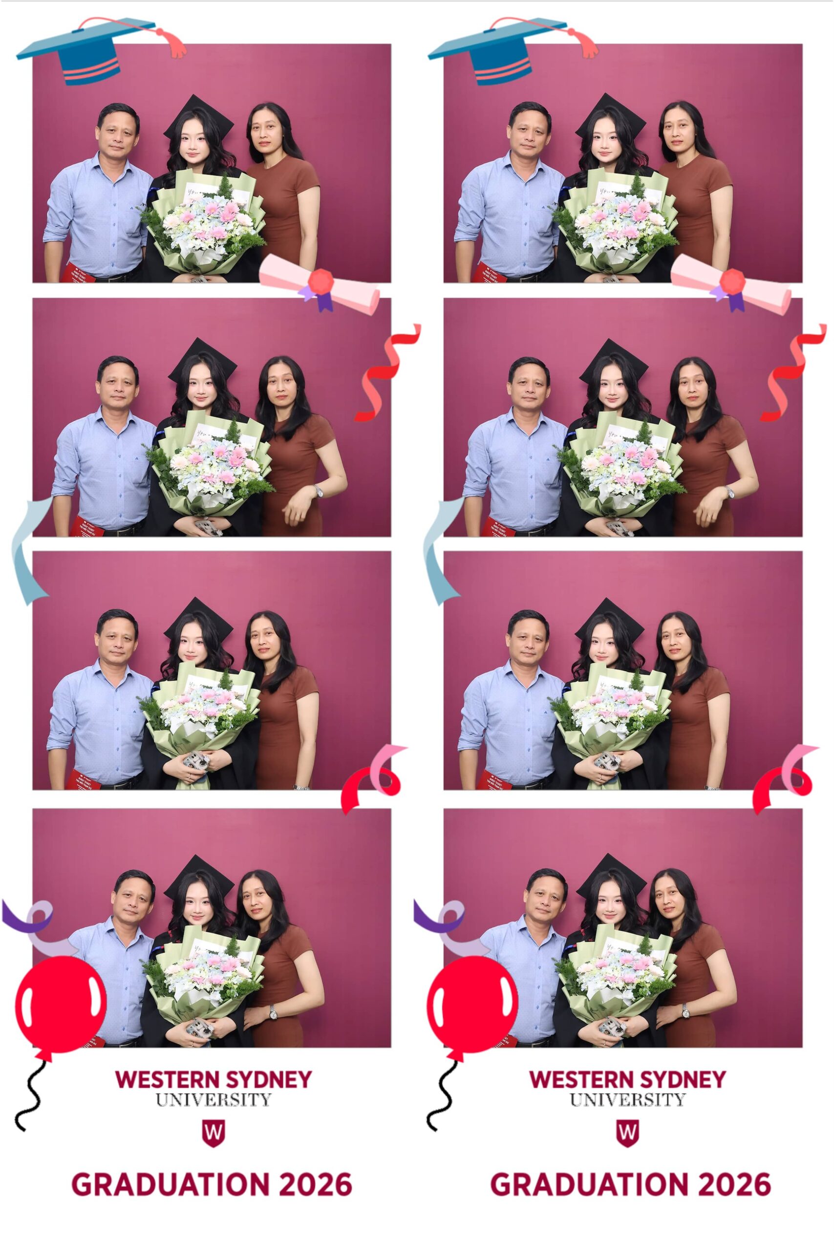 ... và chụp cùng gia đình