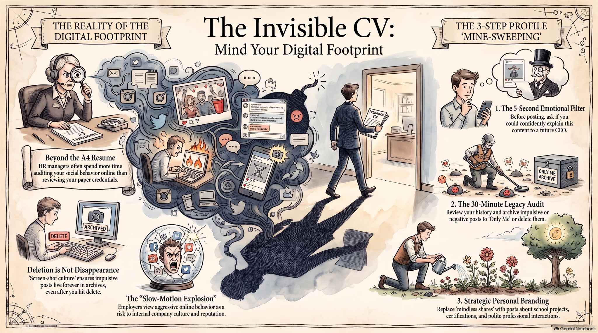 Infographic giải thích Digital Footprint và ảnh hưởng tới tuyển dụng